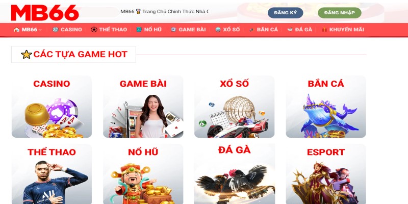 Các sảnh cược hot trong kho game Mb66 OKVIP